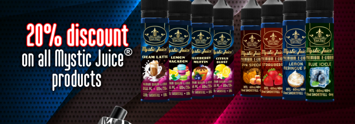Mystic Juice® Stoptober with 20% off all juices and 10% discount on Hardware
